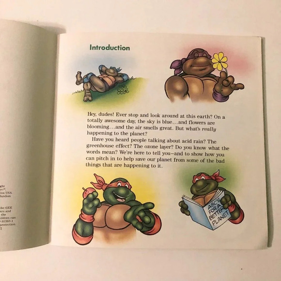 Vintage 1991 TMNT Teenage Mutant Ninja Turtles ABCs For a Better Planet Book - Picture 9 of 16
